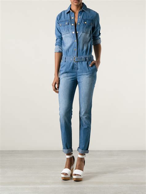 denim michael kors|michael kors denim jumpsuit.